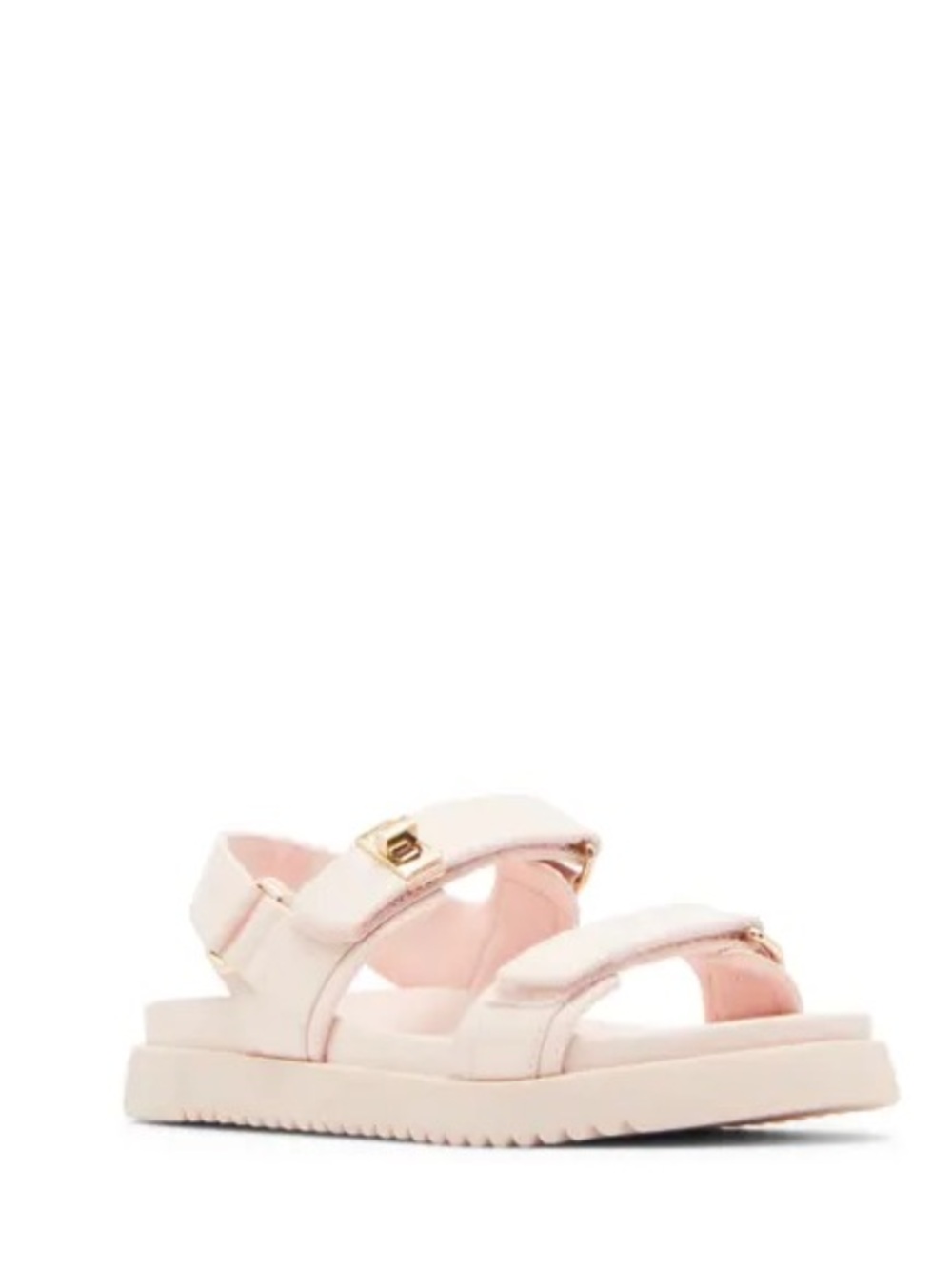 Steve Madden Girls Blush Pink Strappy Sandals with Gold Accent